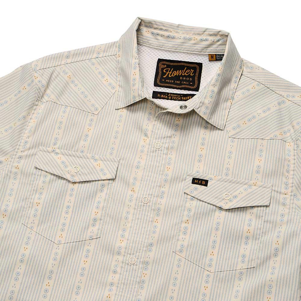 Howler Brothers Free Range Fleece Pullover Men's in Mosquero Stripe Off White